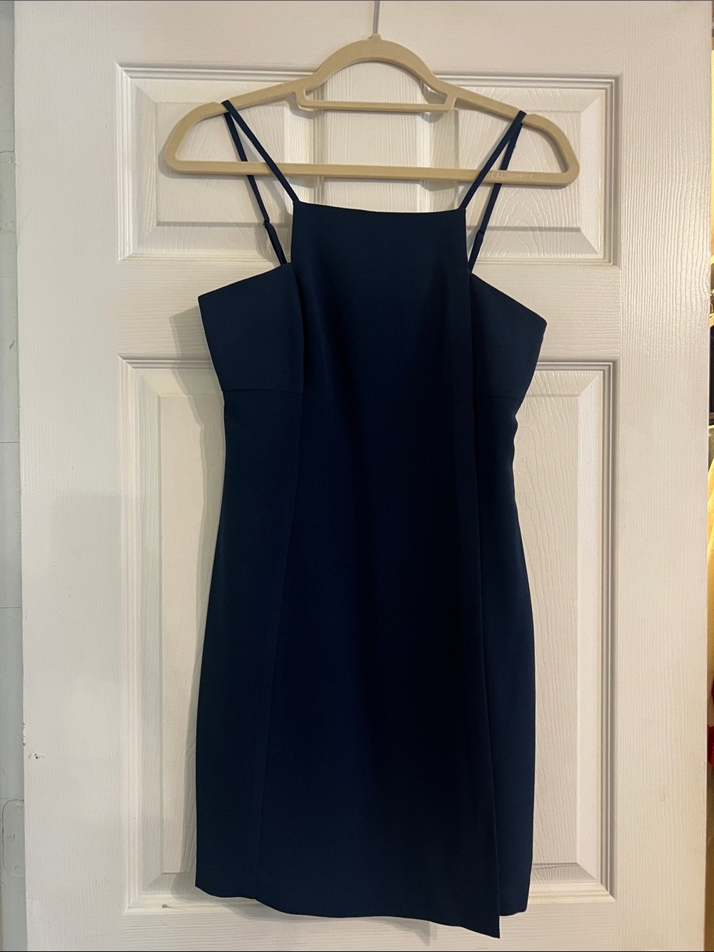 BCBG Navy Spaghetti-Strap Sheath Dress